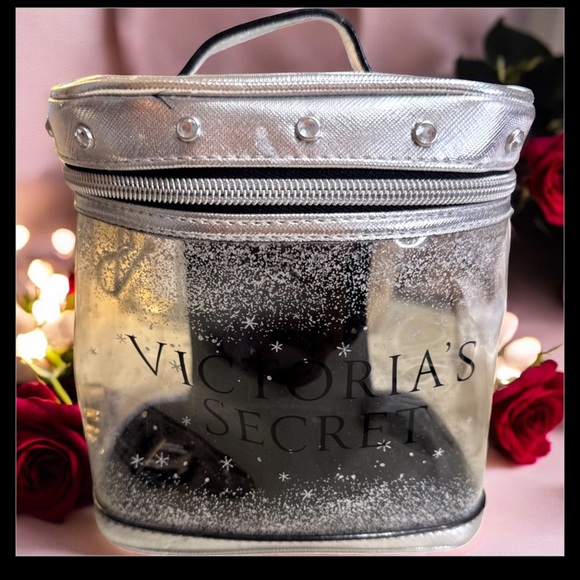 Victoria's Secret Handbags - Victoria Secret Sparkle Train Case Make-Up Bag w/Rhinestones